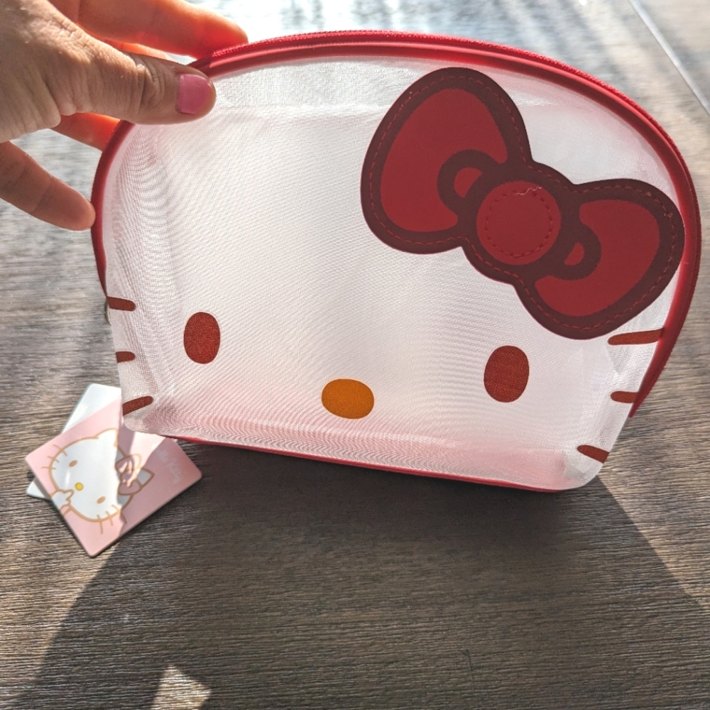 BNWT Sanrio Miniso Hello Kitty Mesh Cosmetics Bag